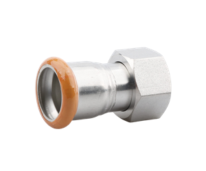 ADAPTOR WITH UNION NUT IN  STAINLESS STEEL AND EPDM FLAT SEAL