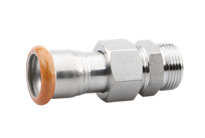 ADAPTOR UNION WITH MALE  THREAD, STAINLESS STEEL  NUT AND EPDM FLAT SEAL