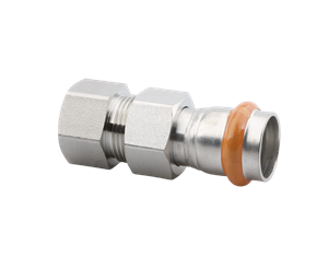 ADAPTOR UNION WITH FEMALE THREAD, STAINLESS STEEL NUT AND EPDM FLAT SEAL