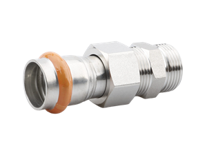 ADAPTOR UNION WITH MALE  THREAD, STAINLESS STEEL  NUT AND EPDM FLAT SEAL
